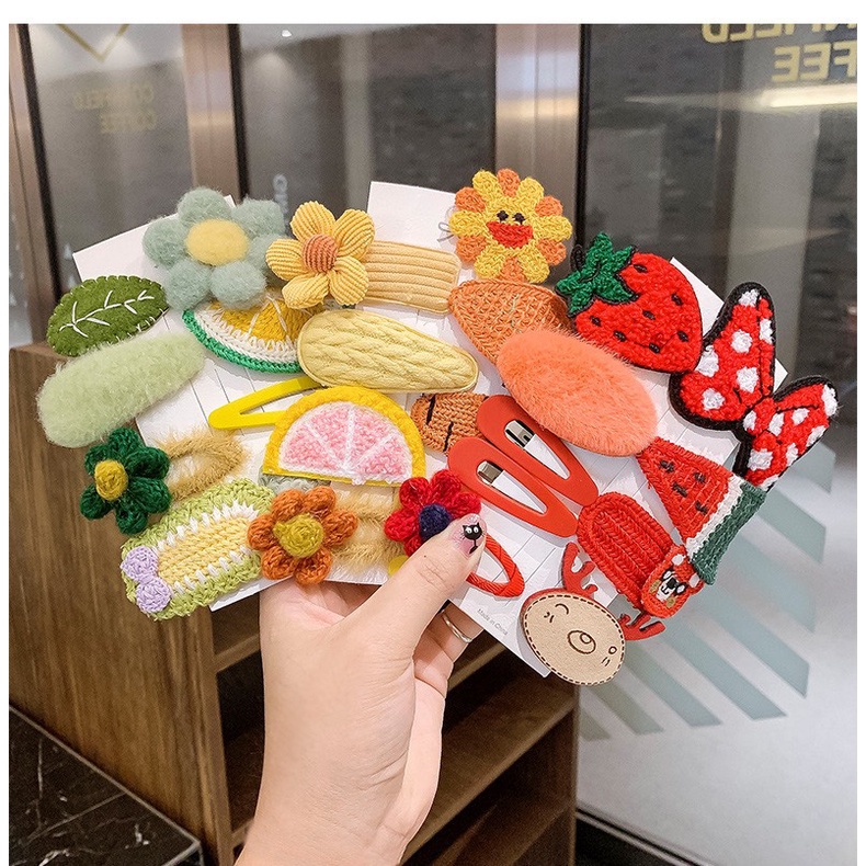 Set Kẹp Tóc 8 Chi Tiết Hình Hoạt Hình Nhồi Bông Phong Cách Hàn Quốc Đáng Yêu Dành Cho Trẻ