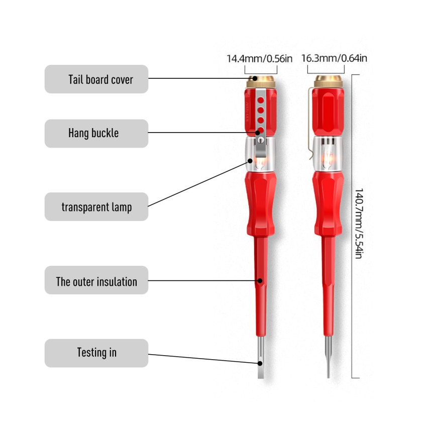 Bút thử điện 100-500V neon không tiếp xúc cao cấp