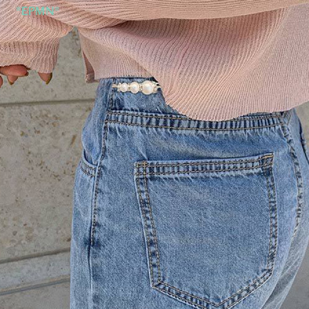Ghim cài quần jean HWETR đính ngọc trai giả thời trang dành cho nữ