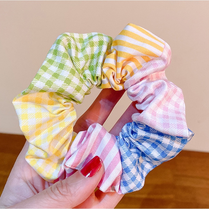 Dây Buộc Tóc Cao Su Co Giãn In Họa Tiết Hoa Phong Cách Hàn Quốc Cho Nữ