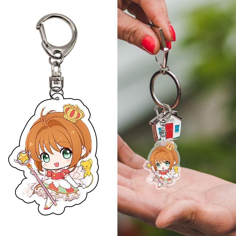 Tmdbyx Móc Khóa Bằng Acrylic Hai Mặt Họa Tiết Anime Thủ Lĩnh Thẻ Bài Kinomoto Sakura Dễ Thương