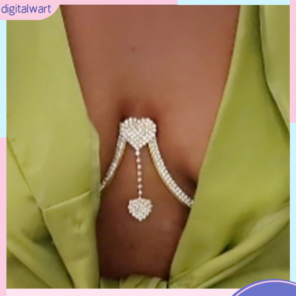 Dây Xích Đôi Trang Trí Áo Ngực Hình Trái Tim Lấp Lánh [DIWA]