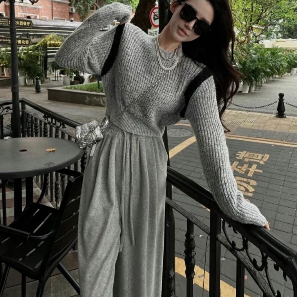 SUXI Quần ống rộng Lưng Cao Thiết Kế Đơn Giản Thời Trang Cho Nữ