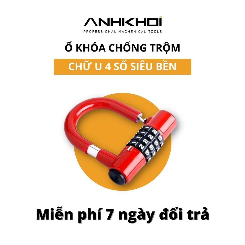 Khóa số chữ U cao cấp-Ổ khóa số cài mật mã 4 số- Khóa số thông minh-Khóa cửa không cần chìa-Khóa số Anh Khôi