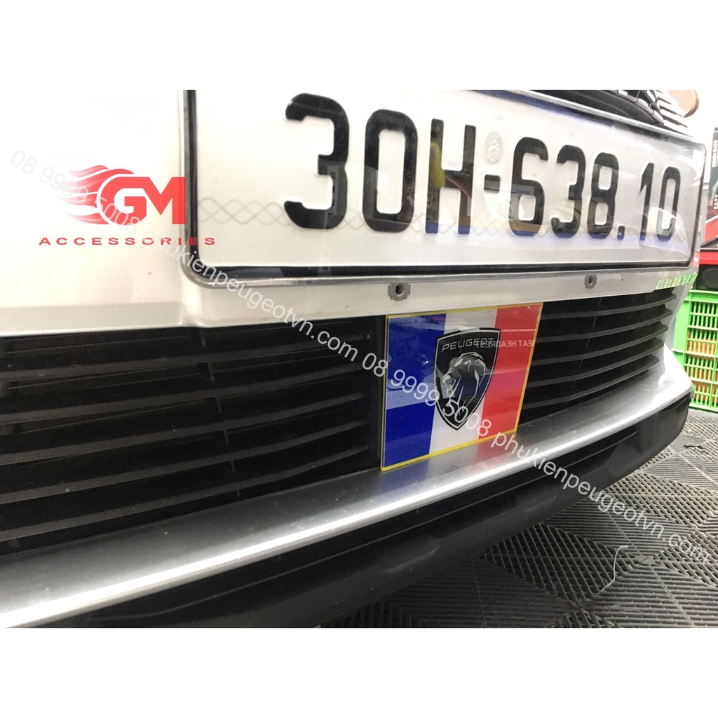 Tem Logo cờ Pháp ốp cản trước xe Peugeot 5008 Peugeot 3008
