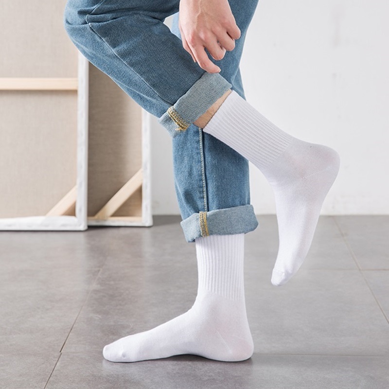 Tất vớ cổ cao dài Basic Trơn thời trang unisex nam nữ TNL Store