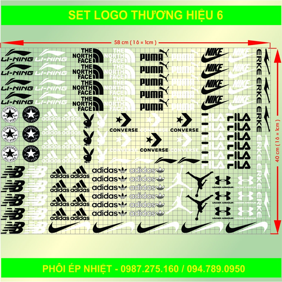 Hình ủi , hình ép nhiệt - Set logo nhiều mẫu