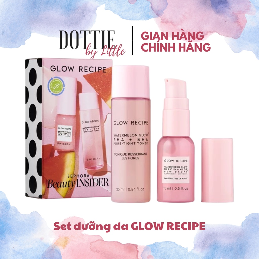Set dưỡng da GLOW RECIPE Niacinamide Dew Drops / PHA+BHA Toner