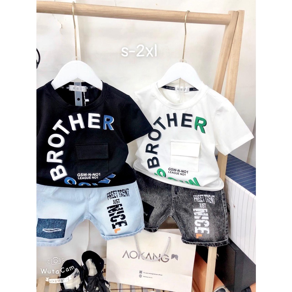 Bộ cộc bé trai hàng QC Brother cực chất (B20, B21) (From size từ 14-28kg)