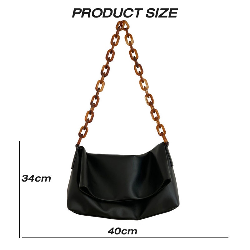 Mischa Túi Đeo Vai Bằng Da PU acrylic Sức Chứa Lớn Thời Trang Đi Làm