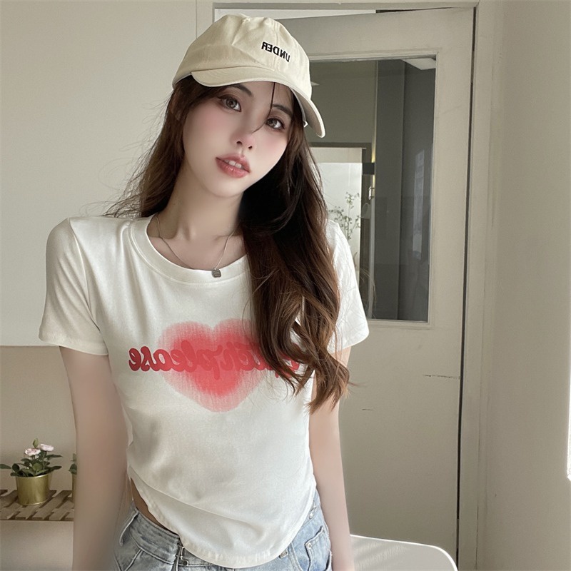 IELGYÁo Croptop Mỏng Lưng Cao In Họa Tiết Thời Trang Cho Nữ