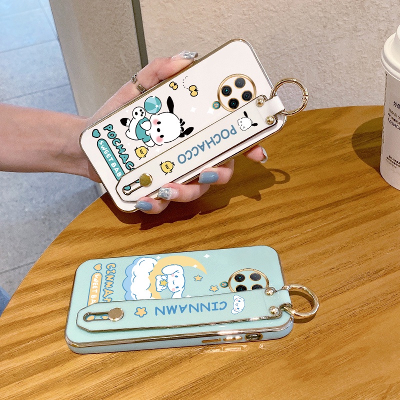 Ốp Điện Thoại Silicon Mềm Siêu Mỏng Mạ Điện Hình Cinnamoroll Có Dây Đeo Cổ Tay Cho Xiaomi Redmi K30 Pro K30 Ultra K30 Pro Zoom Poco F2 Pro
