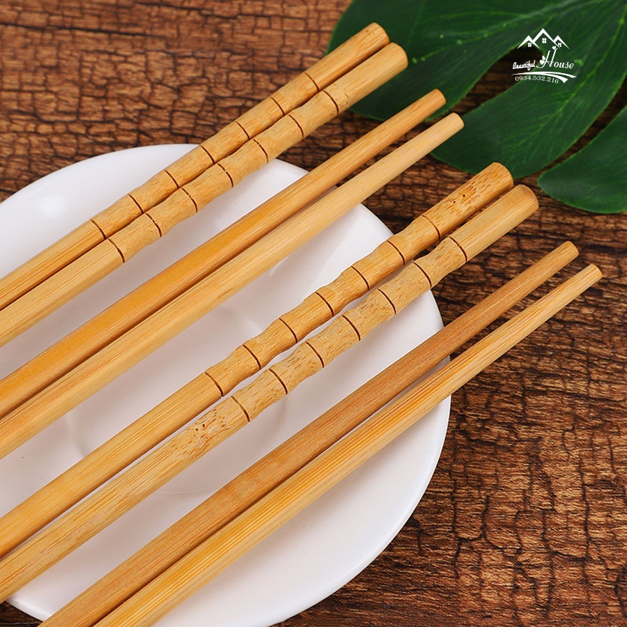 Đũa Tre Ăn Cơm Chuyên Sử Dụng Trong Nhà Hàng Khách Sạn, Thiết Kế Tay Cầm Dáng Trúc