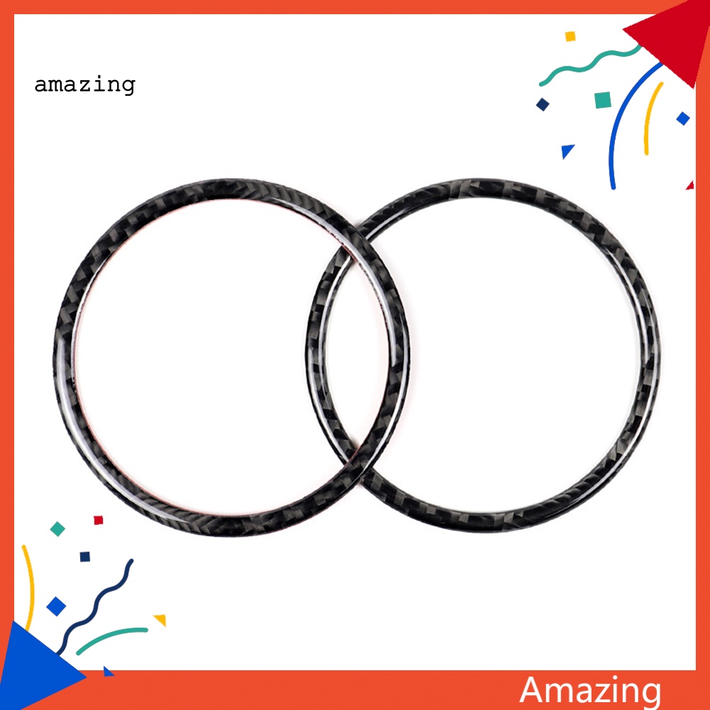 Bộ 2 Miếng Dán Trang Trí Loa Xe Hơi Ford Mustang 2015-2017 Bằng Sợi Carbon