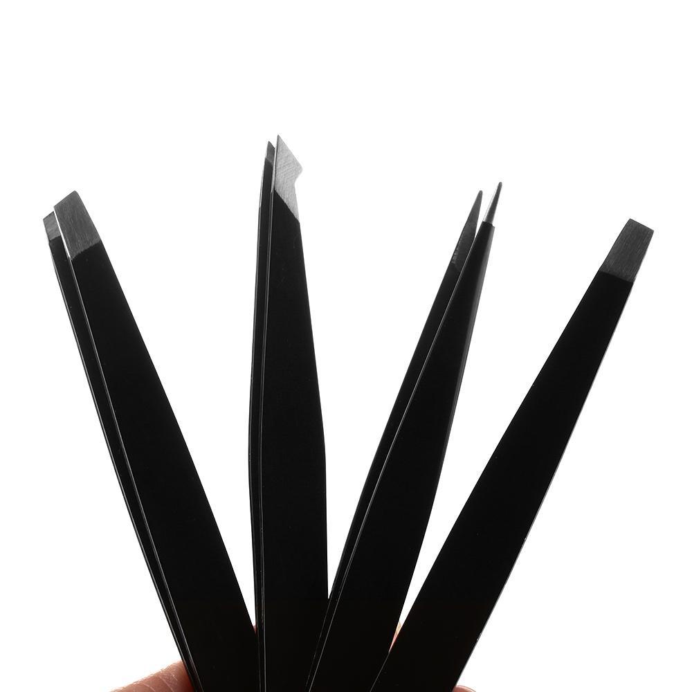 PATH Set 4 Nhíp Nhổ Lông Mày / Đầu Nghiêng / Đầu Phẳng Chuyên Dụng Trang Điểm