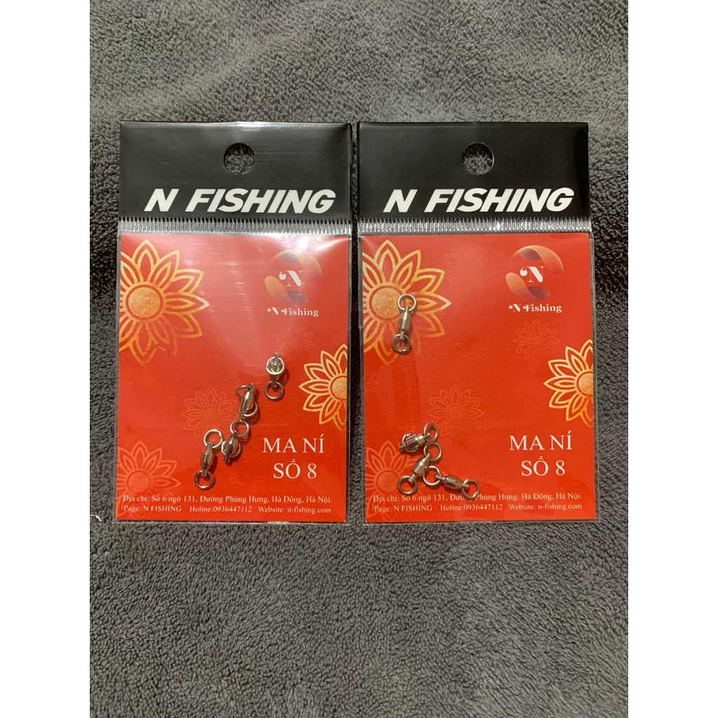 Phụ kiện làm trục câu đài, khóa số 8 - Ma ní săn hàng Nfishing ( 2 gói)