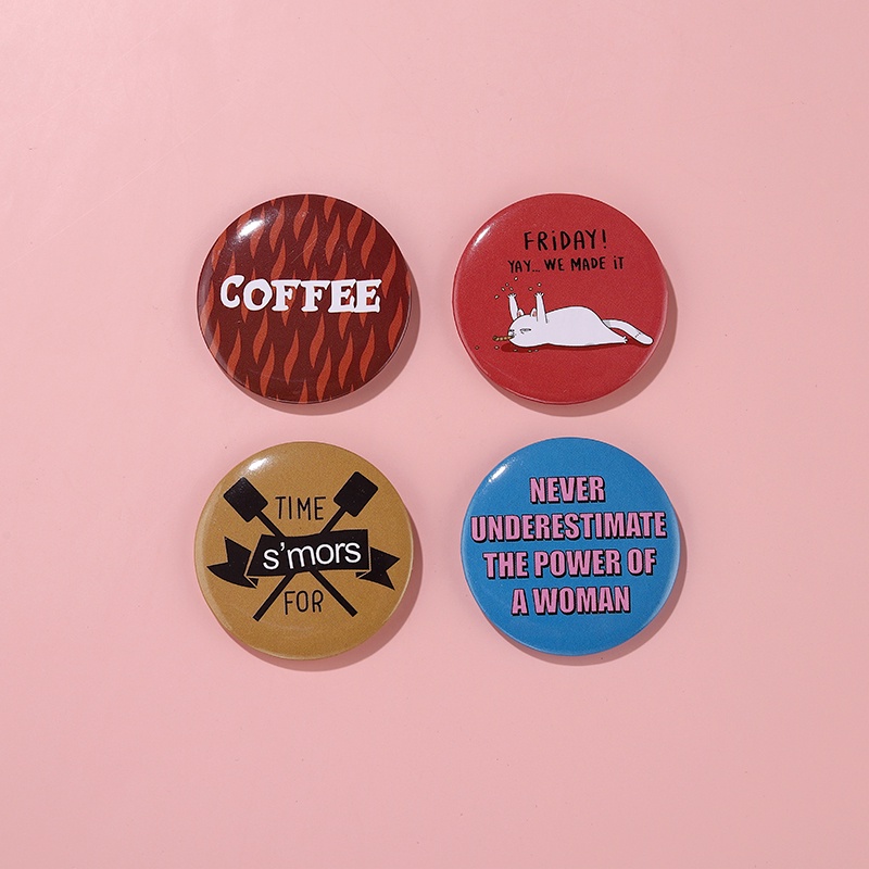 Huy Hiệu Cài Áo Bằng Thiếc In Chữ Tiếng Anh / Chú Ong / Cây Cối Độc