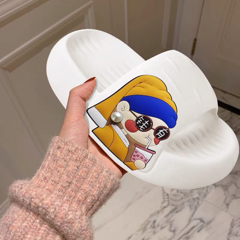 Dép Đi Trong Nhà Đế Dày Siêu Mềm Chống Trượt Họa Tiết Hoạt Hình Thời Trang Mùa Hè Cho Nữ