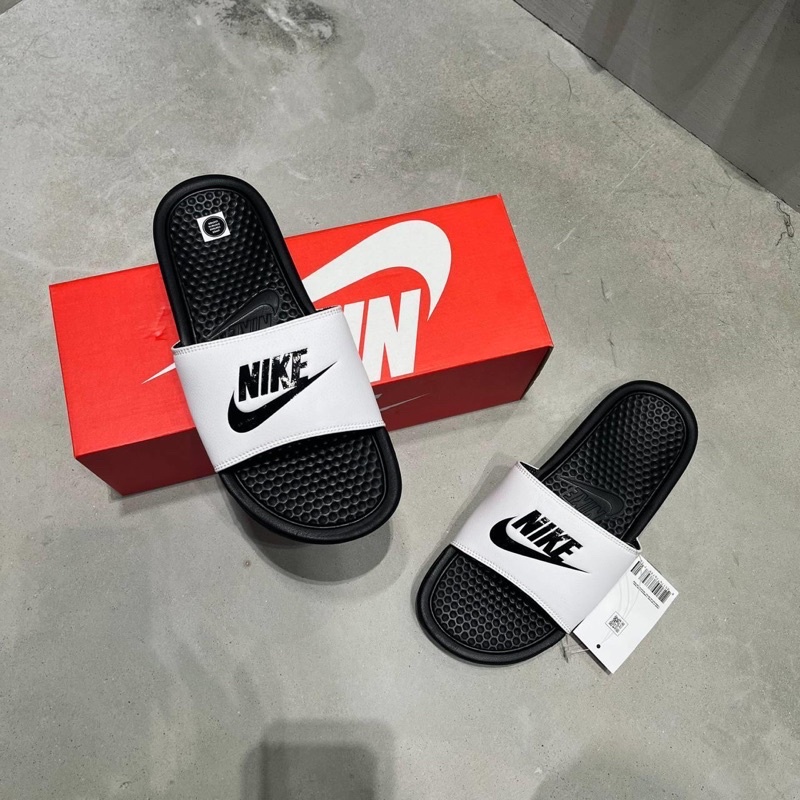 Dép Quai Ngang Benassi JDI White Black  | PiuPiu Authentic