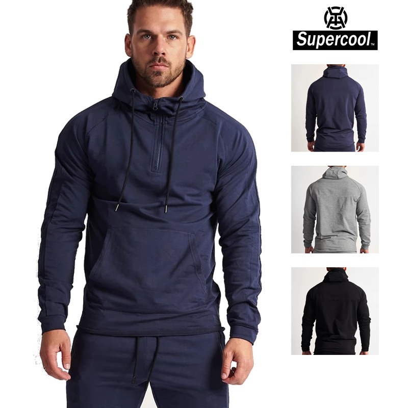 #SupercooL# Áo Hoodie Nỉ Sweater Thể Thao Nam Big Size Áo Thun Rộng Dày Có Nón Tay Dài Côtton Cao Cấp Vải Thoáng Thấm Hút Mồ Hôi Tốt Co Giãn Trơn Phong Cách âu Mỹ Chuẩn Form Streetwear Chạy Bộ Chuyên Thể Dục Bóng Rổ Bóng Đá Cầu Lông Thời Trang Đơn Giản