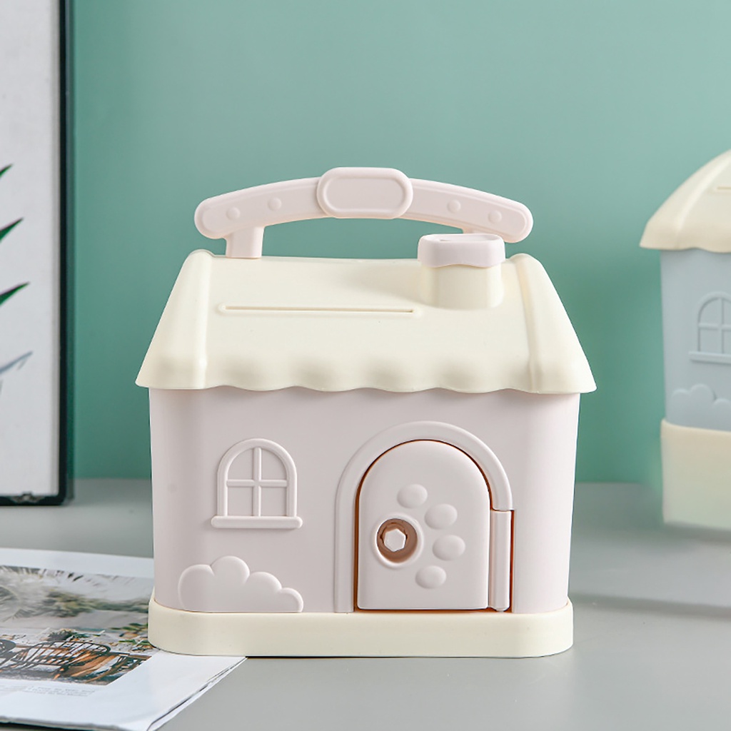 Hộp Đựng Tiền Tiết Kiệm Hình Vuông Mini Có Công Tắc Chìa Khóa Cho Trẻ Em
