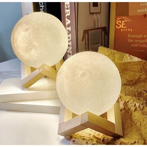 Đèn ngủ mặt trăng 3D, đèn để bàn trang trí- SEDECOR