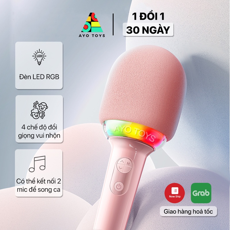 Micro Karaoke Bluetooth Không Dây Kinyo L8 Tích Hợp Loa Có Đèn LED RGB - 1 Đổi 1 Trong 30 Ngày