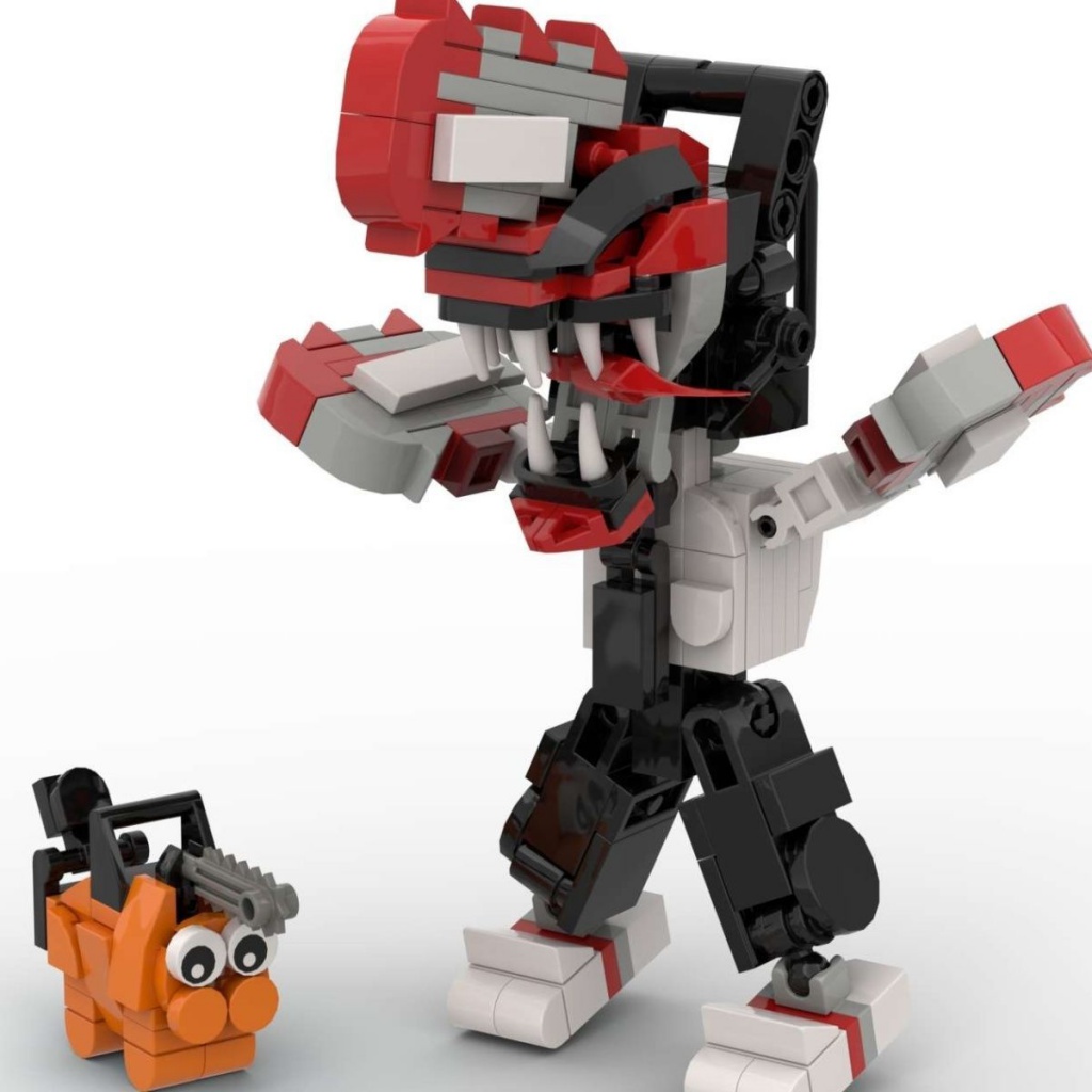 Happy Toys  chainsaw man Đồ Chơi Lego Lắp Ráp Tòa Nhà Cưa Xích Người Đàn Ông MOC Cầu Vồng Điện Tử Làm Quà Sinh Nhật Cho Bé Trai Và Bé Gái Devil Bobo Chi