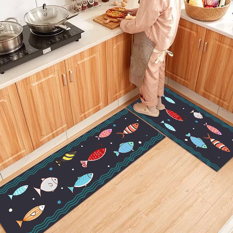(rẻ vô địch) BỘ 2 THẢM BẾP 3D CAO CẤP CHỐNG TRƠN TRƯỢT 2 tấm (40x60&amp;40x120)
