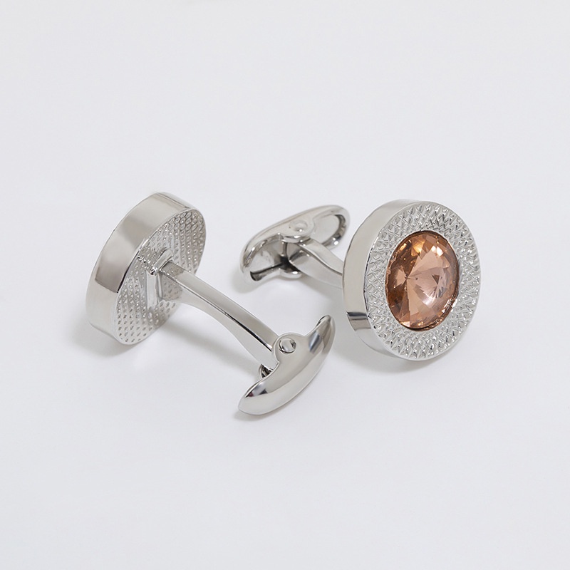 Khuy măng sét cài áo EFAN đính đá zircon tròn 4 màu thời trang cho nam