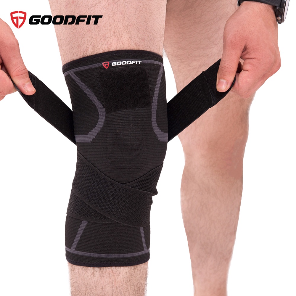 Bó gối thể thao, băng đầu gối Goodfit GF511K co giãn 4 chiều dày dặn, bảo vệ gối khi chơi thể thao