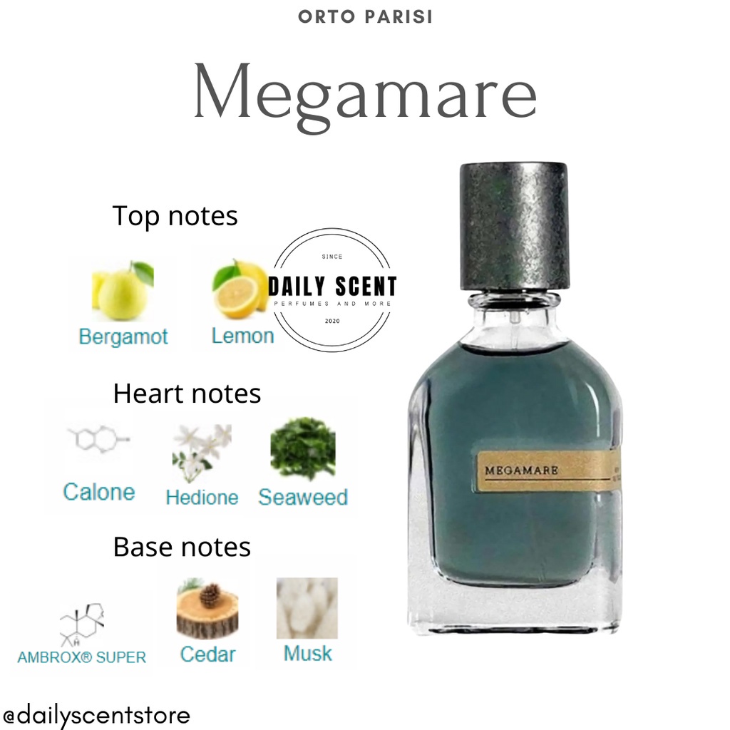 Mẫu thử 10ml Nước hoa unisex Orto Parisi Megamare Eau de Parfum