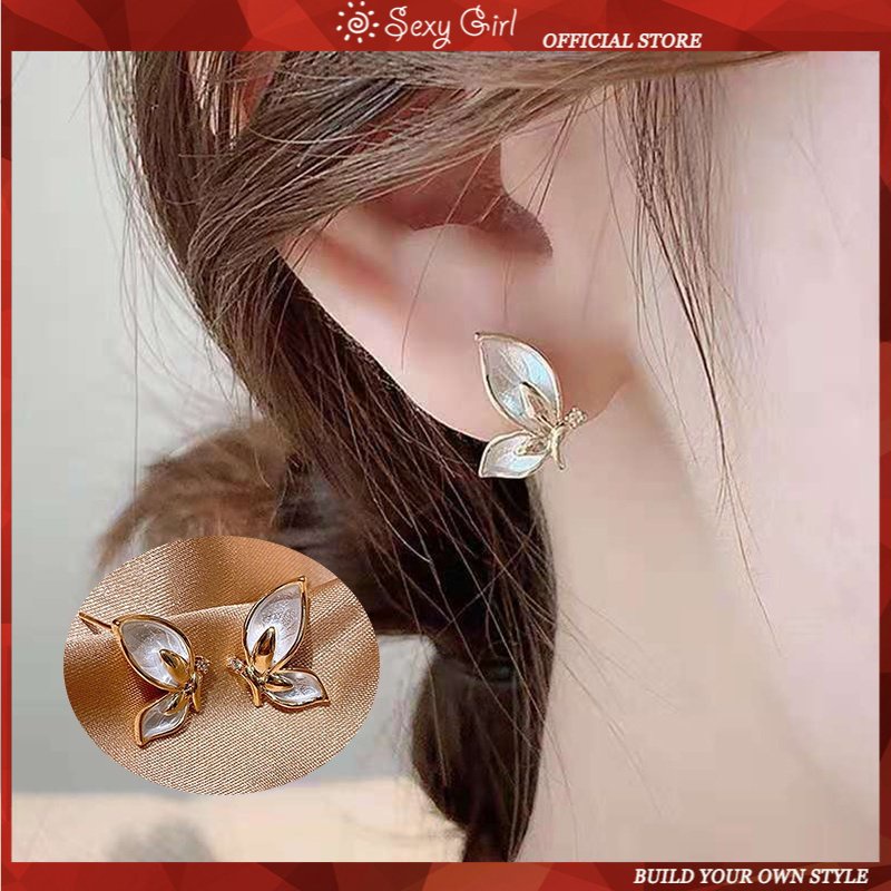 Bông Tai Mạ Bạc 925 Hình Bướm Nhỏ Xinh Quyến Rũ Thời Trang Hàn Quốc Cho Nữ