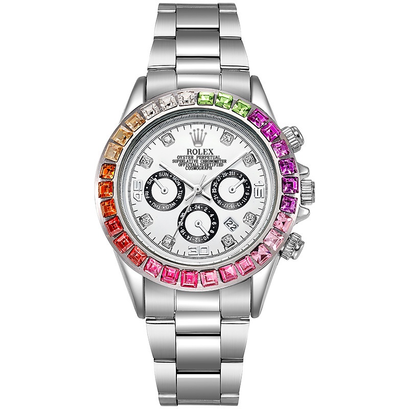 Đồng Hồ Nam Hiển Thị Ngày Chống Thấm Nước Đính Đá Pha Lê Thời Trang 2023