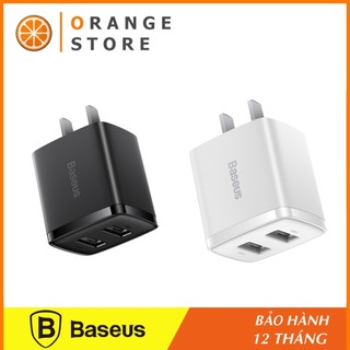 Củ sạc nhanh Baseus Compact Charger 2 cổng USB 10.5W hỗ trợ sạc smartphone/tables - phukienorange