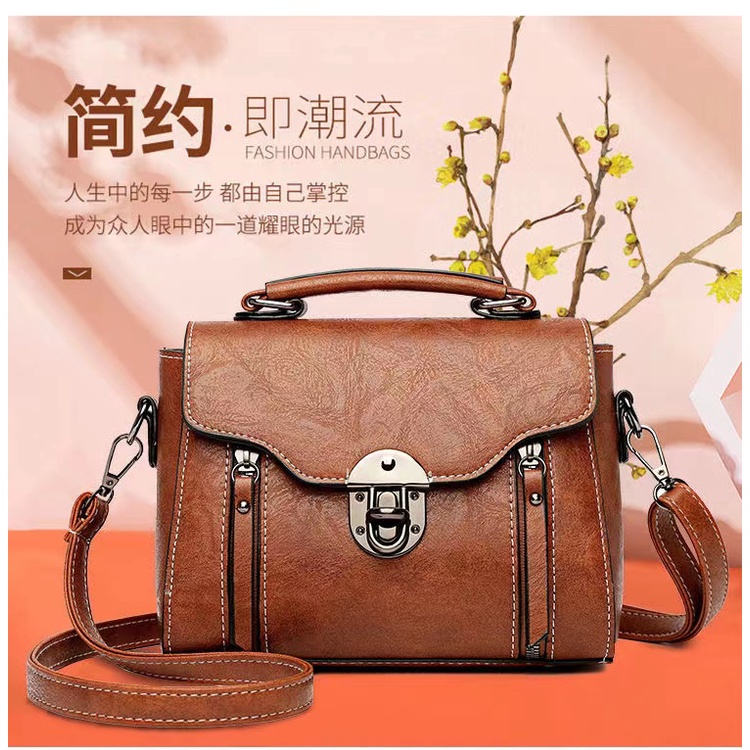 Túi Xách Đeo Vai Một Bên Vai Da Thật Mềm Mại Phong Cách Retro Đơn Giản Dễ Phối Đồ Cho Nữ