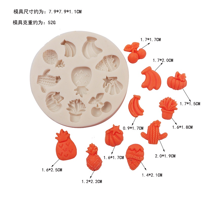 Khuôn Làm Bánh Chất Liệu Silicone Hình Trái Táo / Chuối / Cà Rố