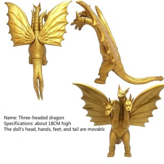 Godzilla 2 Monster King Three Head Dragon King Kidola 18CM Golden Dragon Hand Doll Model Decoration