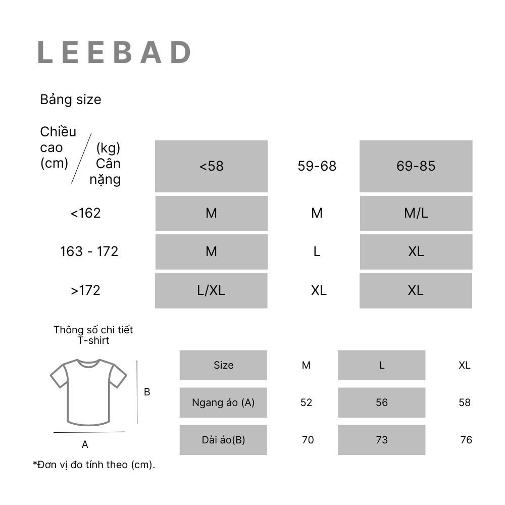 Áo thun nam nữ cổ tròn tay lỡ local brand form rộng Leebad LB003