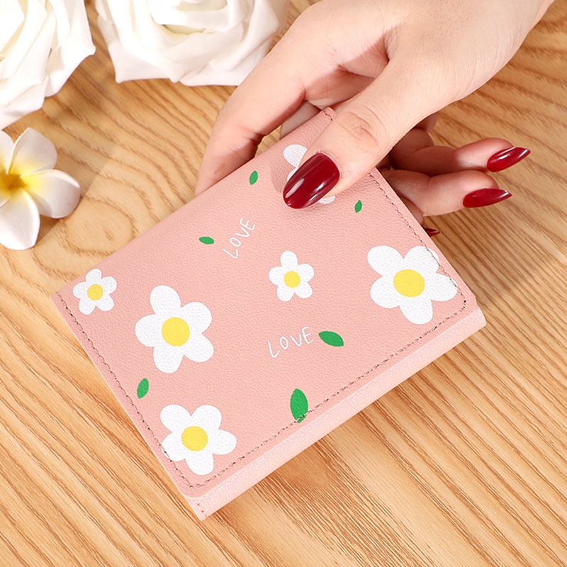 Ví Ngắn Cầm Tay Có Khóa In Họa Tiết Sáng Tạo Thời Trang Phong Cách Hàn Quốc Cho Nữ