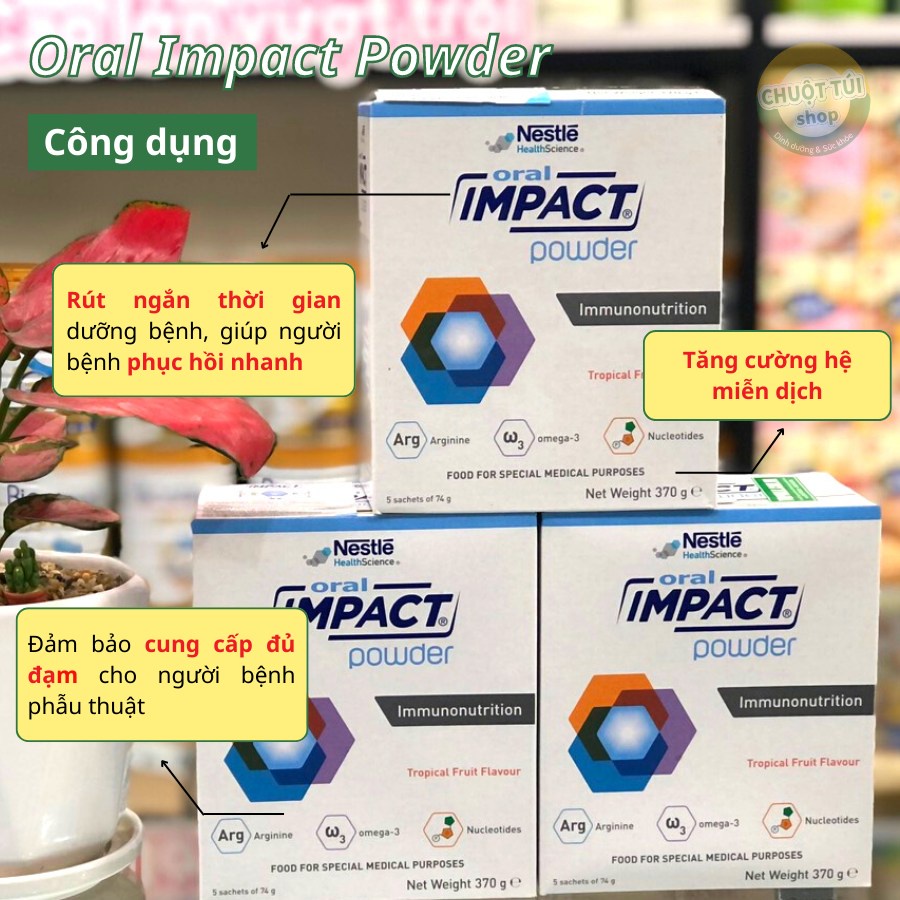 Sữa Nestle Oral Impact Hộp 370g- Dinh dưỡng tối ưu cho bệnh nhân ung thư và sau phẫu thuật