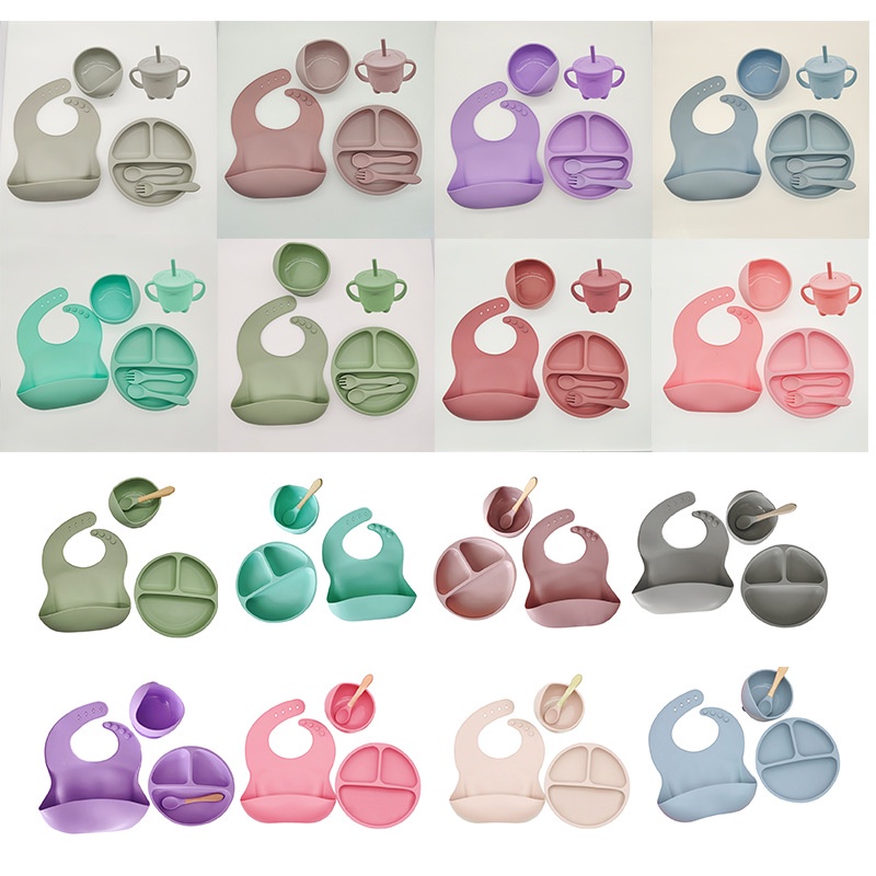 Set 5 / 6 / 8 Bát Ăn Dặm Bằng Silicone Cho Mẹ Và Bé