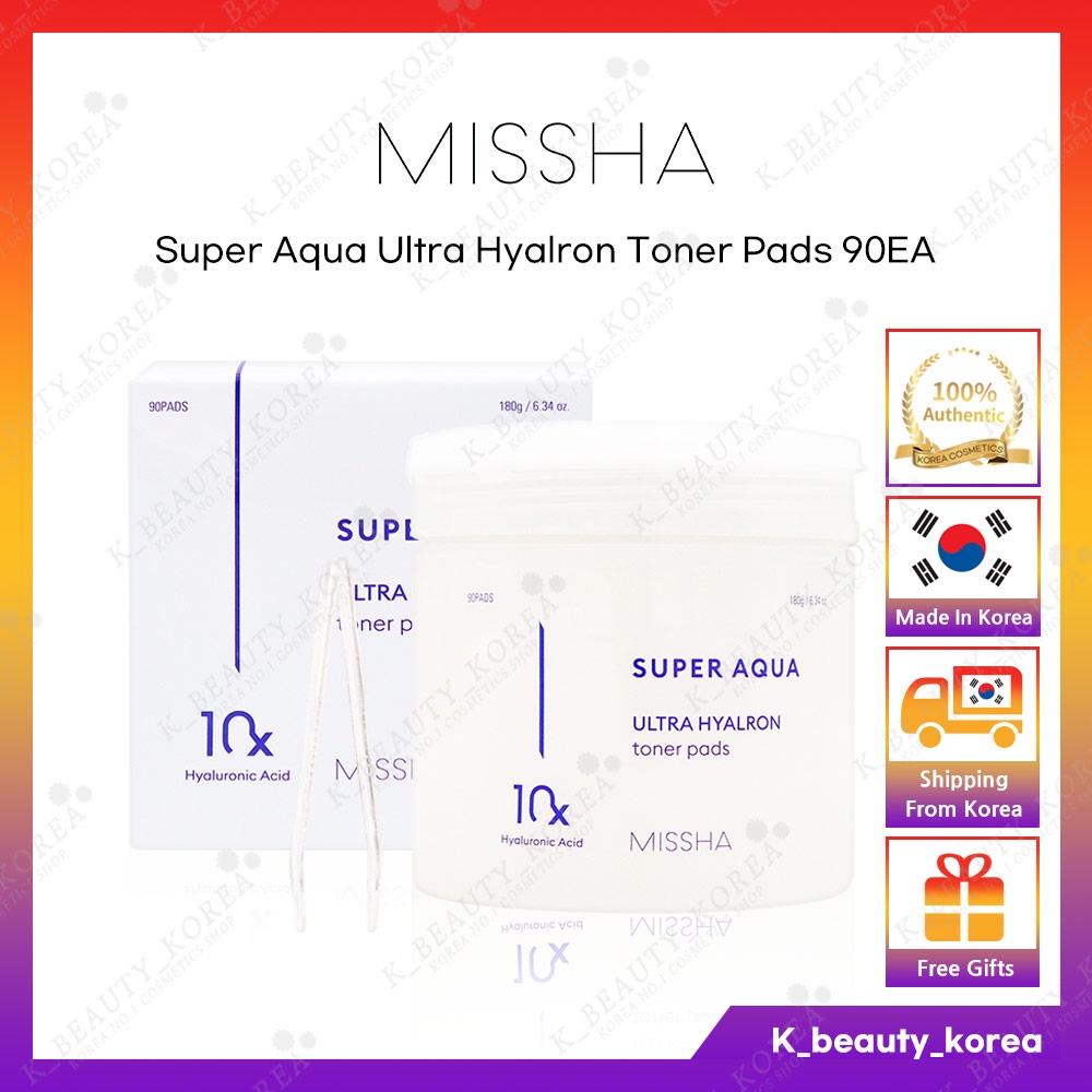 Super Aqua Ultra Hyalron Toner Pads 90EA / Toner dưỡng ẩm chăm sóc da mặt Multi Pad