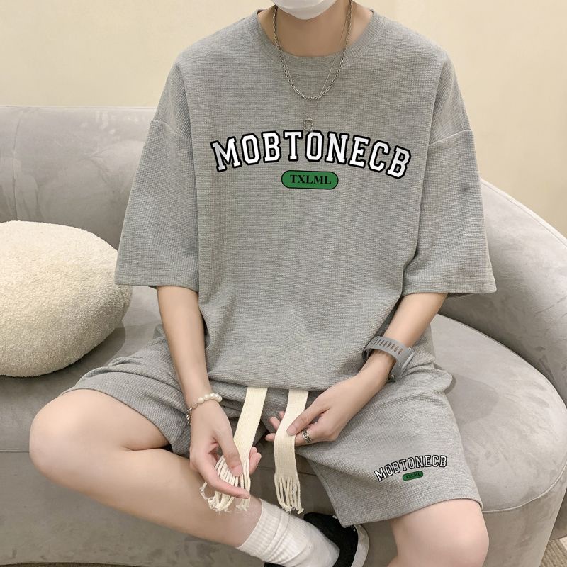 Set Áo Thun Ngắn Tay Form Rộng Và Quần Short Thể Thao Thời Trang Mùa Hè Cho Nam