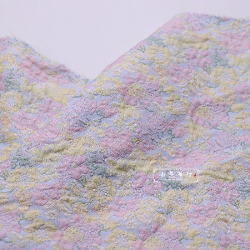 Vải Sợi jacquard Màu Hồng 0.5m * 1m May Sườn Xám