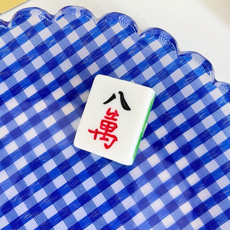 Kẹp Tóc Mạt Chược Nhỏ Xinh 4 Kiểu 2 1x2 6cm Bằng Nhựa Resin Cho Nữ