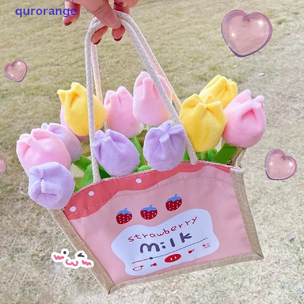 1 Đồ Chơi Nhồi Bông Hình Hoa Hồng / Tulip Dễ Thương 26cm