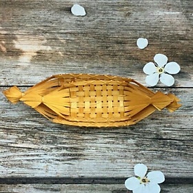 Đĩa tre hình thuyền trang trí decor