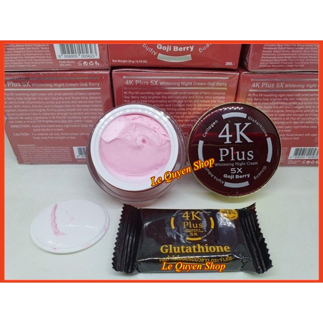 𝐐𝐮𝐞𝐞𝐧𝐁𝐞𝐚𝐮𝐭𝐲 - [Hàng chĩnh hãng] Kem Giảm Mụn 4K Plus 5X Whitening Night Cream Goji Berry Thái Lan 20gr | BigBuy360 - bigbuy360.vn