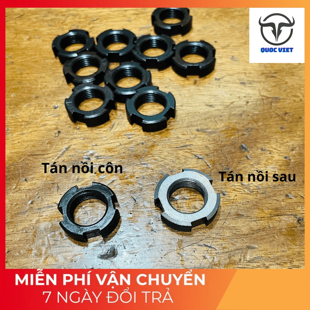 Tán nồi thép - ốc siết côn trước sau